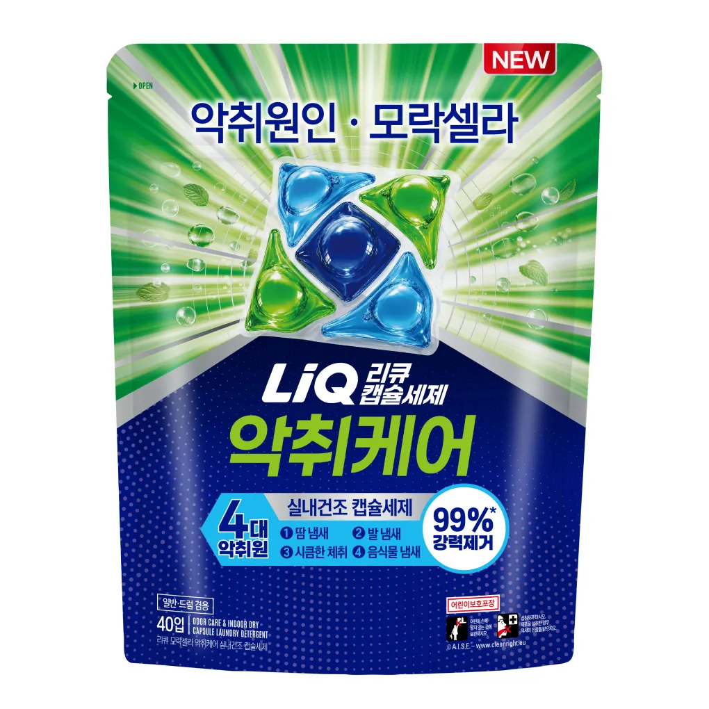 악취케어 딥클린 실내건조 캡슐세제 40개입 2개